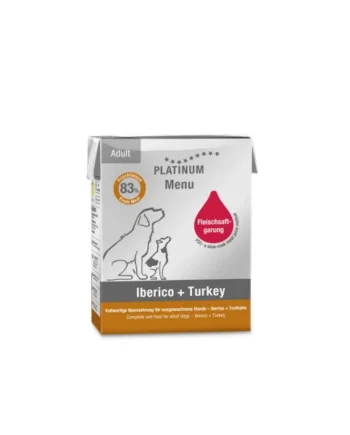 Platinum Menu Adult Iberico and Turkey Caja para Perros