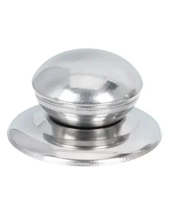 Pomo tapa olla 6.2 cm con tornillo Plateado
