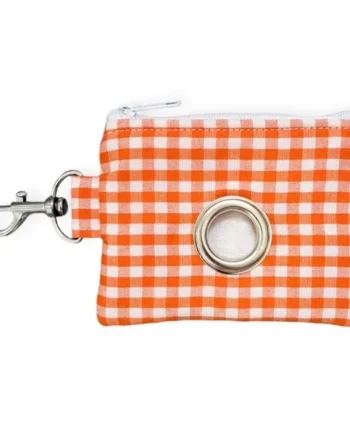 Portabolsas Vichy Naranja para perros
