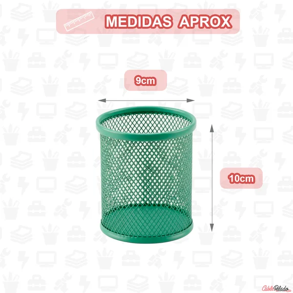 Portalapices redondo de metal Verde claro
