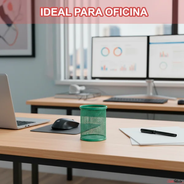 Portalapices redondo de metal Verde claro
