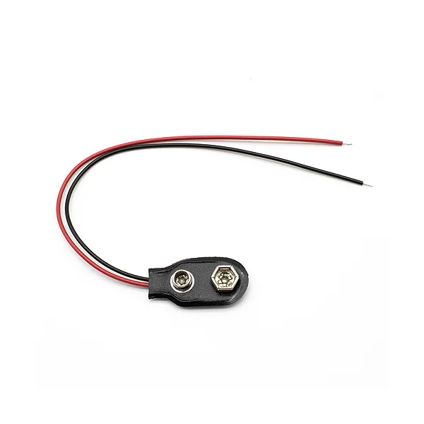 Portapilas con conector recto para 1 pila 6LF22 9V Negro