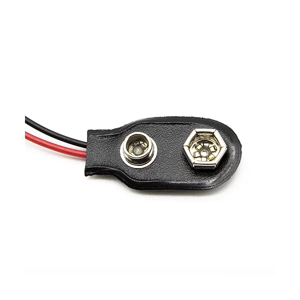 Portapilas con conector recto para 1 pila 6LF22 9V Negro
