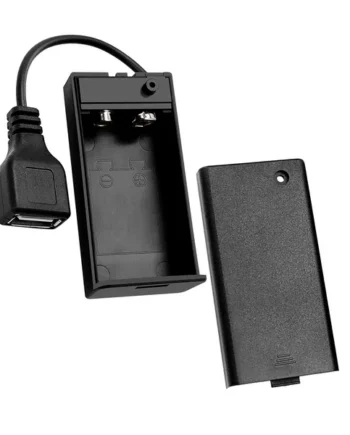 Portapilas Para 1 Pila 6LR61 9V Arduino USB Hembra Negro