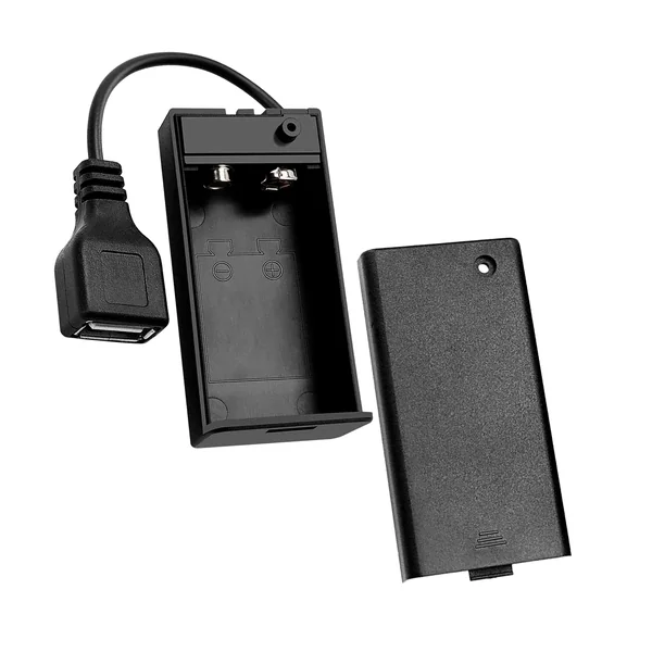 Portapilas Para 1 Pila 6LR61 9V Arduino USB Hembra Negro
