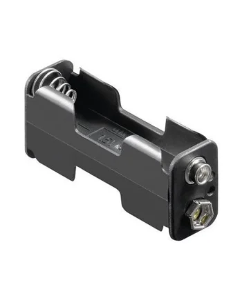 Portapilas para 2 pilas FR6, HR6, LR6 Negro