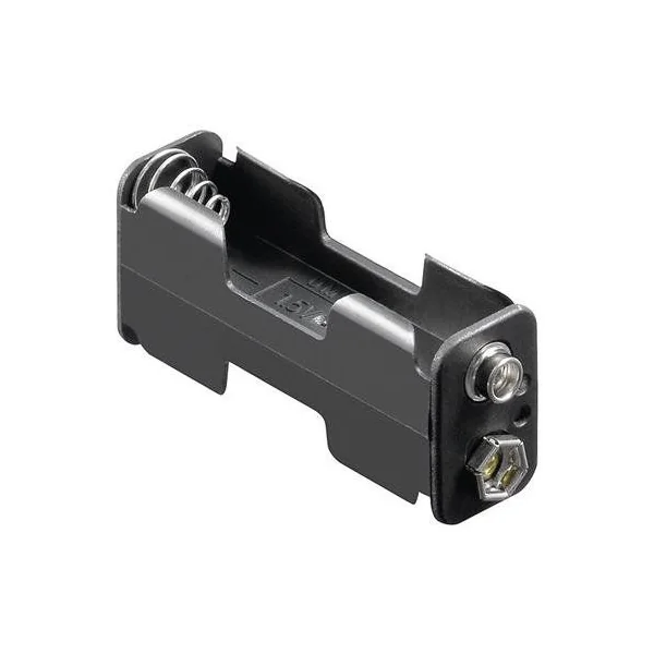 Portapilas para 2 pilas FR6, HR6, LR6 Negro