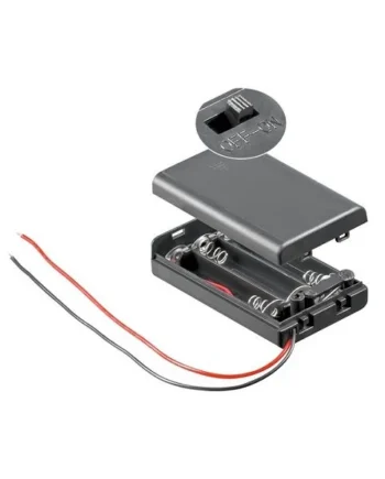 Portapilas para 3 pilas LR3 AAA con interruptor Negro