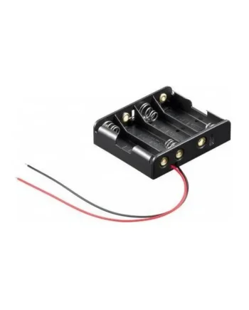 Portapilas para 4 pilas LR6 AA plano Negro
