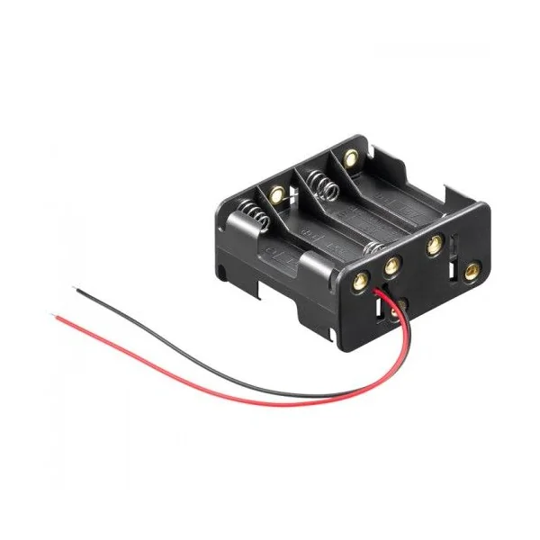 Portapilas para 8 pilas LR6 AA Negro