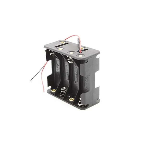 Portapilas para 8 pilas LR6 AA Negro