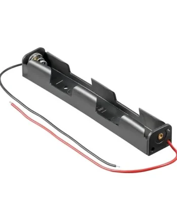 Portapilas plano para 2 pilas LR6 AA Negro
