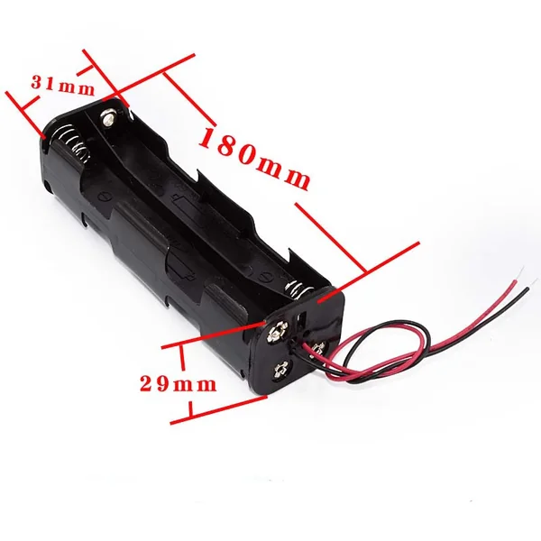 Portapilas plano para 8 pilas LR6 AA Negro