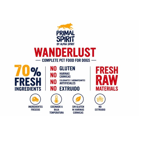 Primal Spirit 70% Wanderlust Perros pienso sin gluten