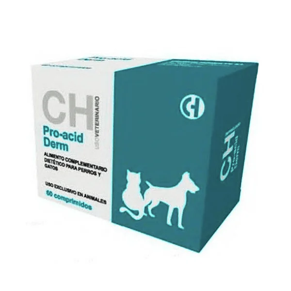 Pro Acid Derm caída pelo perros gatos 60 comprimidos