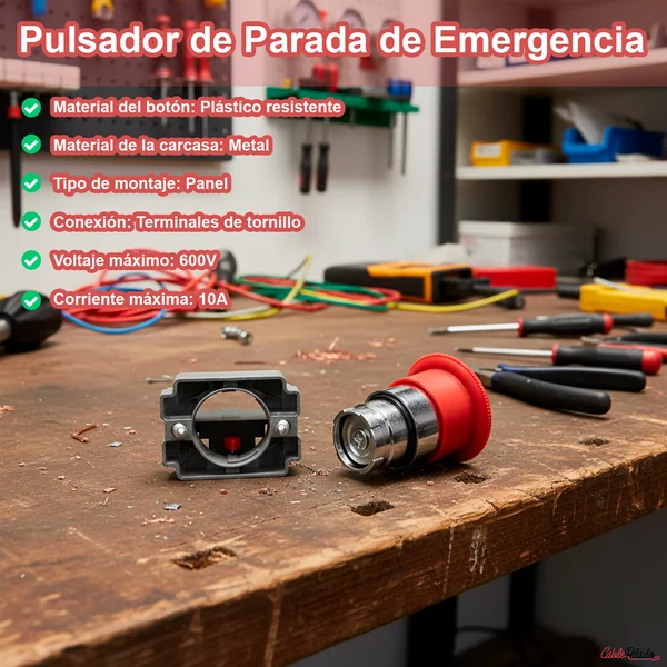 Pulsador de Parada de Emergencia 1NC 600V 10A