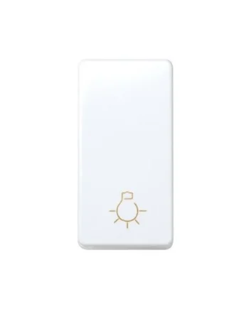 Pulsador simbolo luz estrecho Simon 27 Play Blanco