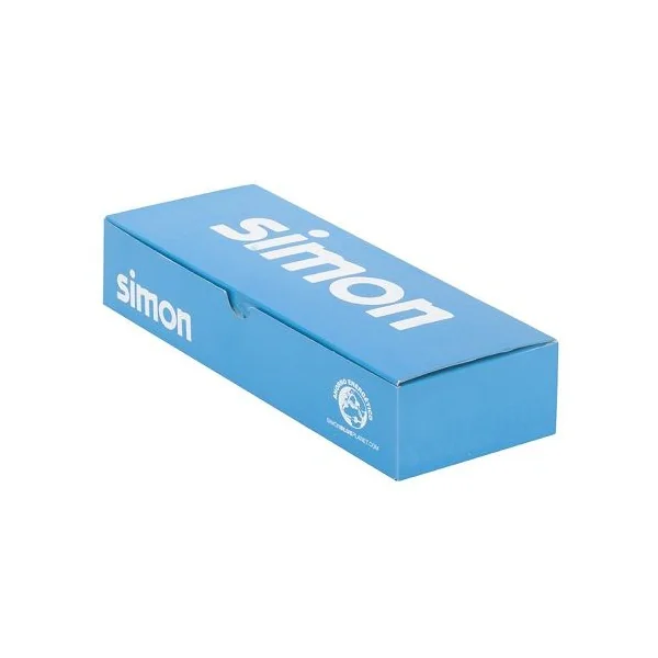 Pulsador simbolo luz estrecho Simon 27 Play Blanco