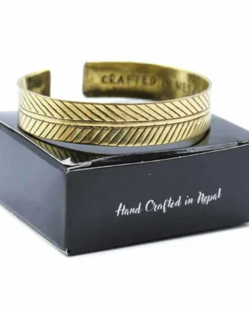 Pulsera Tibetana de Latón - Hoja Tribal