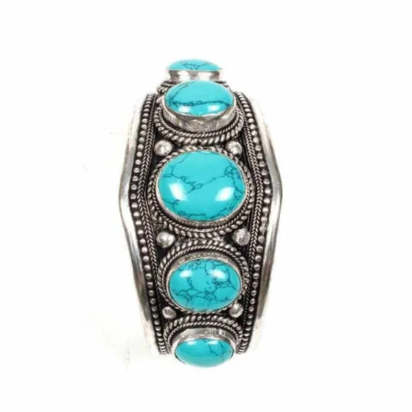 Pulsera tibetana Filigrana 5 turquesas
