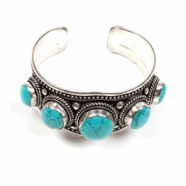 Pulsera tibetana Filigrana 5 turquesas