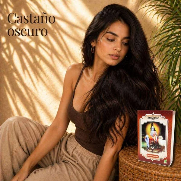 Radhe Shyam Henna En Polvo Castaño Oscuro