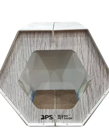 Rascador Hexagonal Modular de Cartón Para Gatos 46x46x31cm.