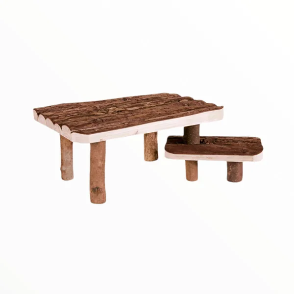 Refugio y Plataforma de Madera para Roedores — Juguete Natural