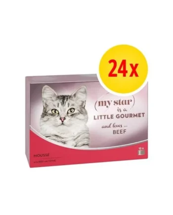 Regala el My Star Mousse Gourmet En Latas 24 X 85 G Para Gatos perfecto para tu novio o novia en Productos Para Gatos.