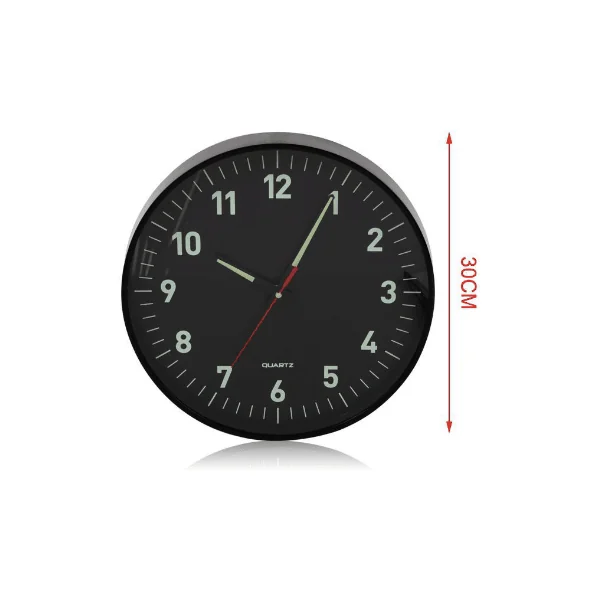 Reloj de pared luminoso 30 cm v2 Negro