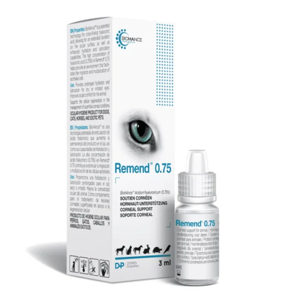 Remend 0.75 regeneración corneal perros gatos 3 ml