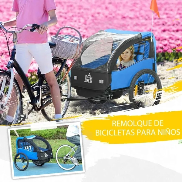 Remolque Bicicleta para Niños con Mosquitera