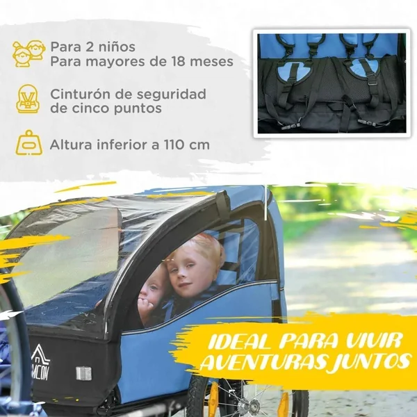 Remolque Bicicleta para Niños con Mosquitera