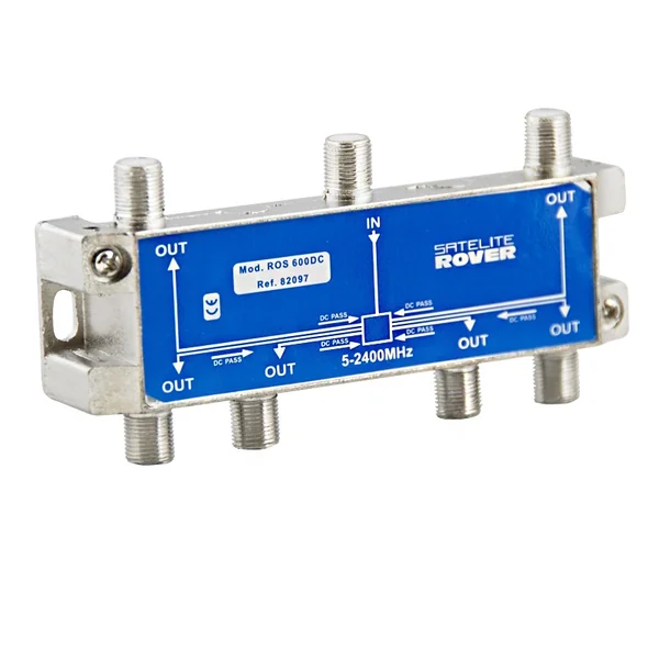Repartidor de 6 salidas con conector F 2400 MHz Gris