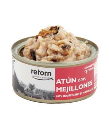 Retorn Lata de Atún con Mejillones para Gatos 80g — Comida Húmeda Natural