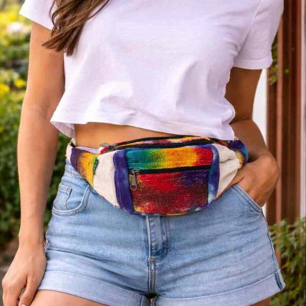 Riñonera de cáñamo tie-dye