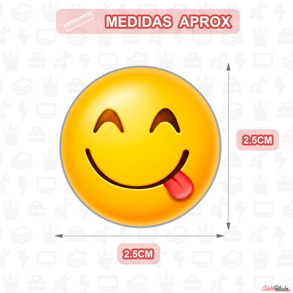 Rollo Pegatinas De Emojis 2.5 Cm 500 Unidades Tipo 6