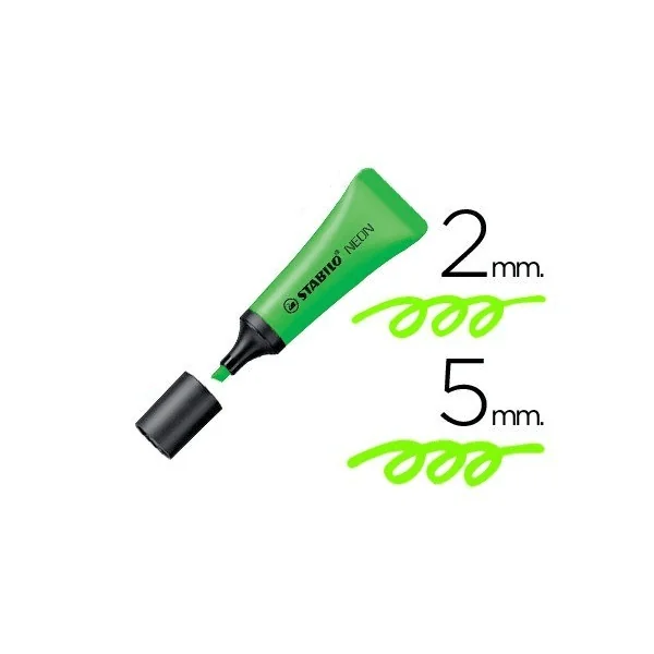 Rotulador stabilo fluorescente neon Verde