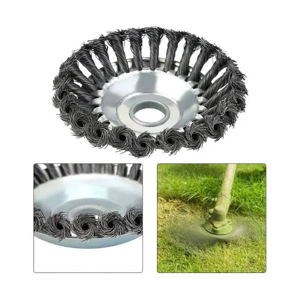 Rueda cepillo de acero trenzado 150 mm