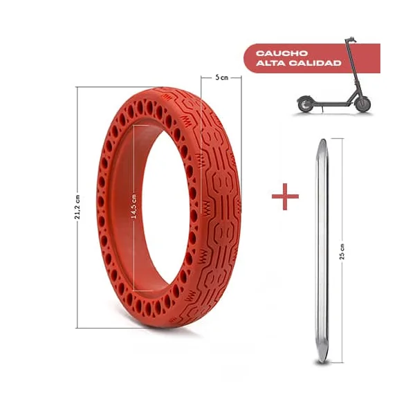 Rueda para patinete Electrico compatible con Xiaomi M365 Rojo