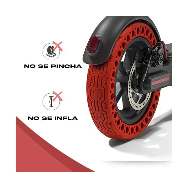 Rueda para patinete Electrico compatible con Xiaomi M365 Rojo
