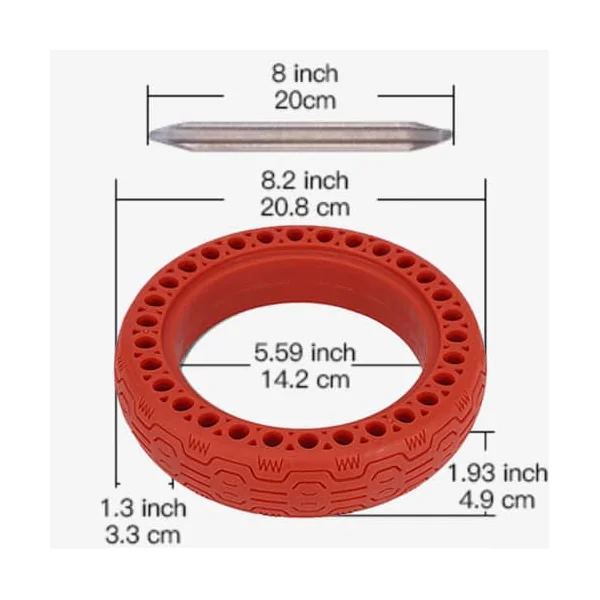 Rueda para patinete Electrico compatible con Xiaomi M365 Rojo