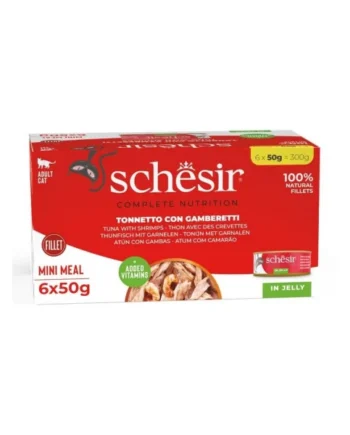 Schesir Adult Atún con Gambas en Gelatina Lata