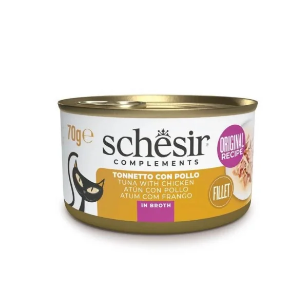 Schesir Adult Atún con Pollo en Caldo Lata