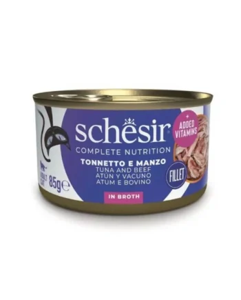 Schesir Adult Atún con Ternera en Caldo Lata