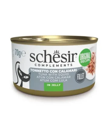 Schesir Adult Filetes de Atún con Calamar en Gelatina Lata