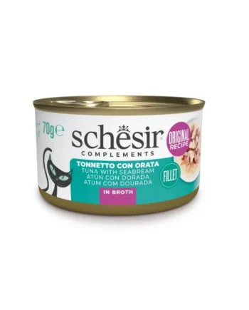 Schesir Adult Filetes de Atún con Dorada en Caldo Lata