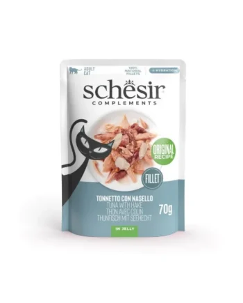 Schesir Adult Filetes de Atún con Merluza en Gelatina Sobre
