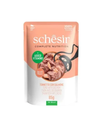 Schesir Adult Filetes de Atún con Salmón en Gelatina Sobre
