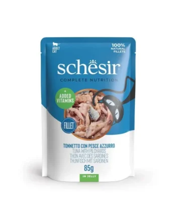 Schesir Adult Filetes de Atún con Sardinas en Gelatina Sobre